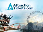 Image featuring a roller coaster ride alongside a Ferris wheel, with the AttractionTickets.com logo prominently displayed. This visual represents exciting attractions and ticket purchasing options for theme parks and entertainment venues.