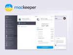 Screenshot of MacKeeper software interface displaying system optimization features, including storage management and a chat support option.