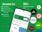 Promotional banner showcasing Tuck App's discounts