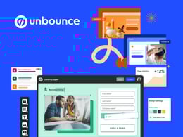 Unbounce promotional banner showing discounts