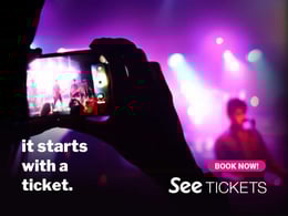 Promotional banner displaying discounts on See Tickets New