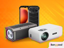 Banggood brand promotional image showing discounts