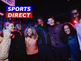 Promotional banner featuring Sports Direct discounts