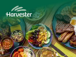 Promotional banner for Harvester discounts