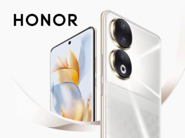 Honor smartphone showcasing its sleek design, featuring a dual-camera system and a vibrant display. Ideal for photography enthusiasts and tech-savvy users.