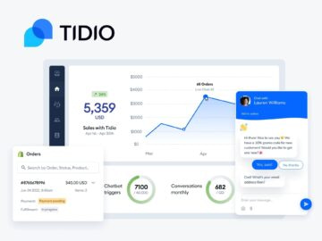 Promotional Tidio Chat image featuring discounts and offers