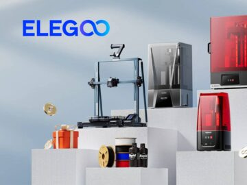 Promotional banner featuring Elegoo product discounts