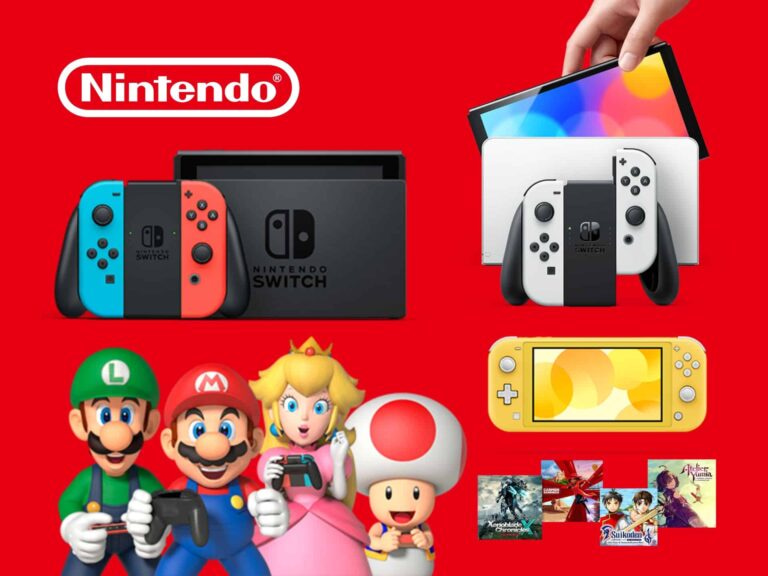 Promotional Image Featuring Nintendo Gaming Console And Games