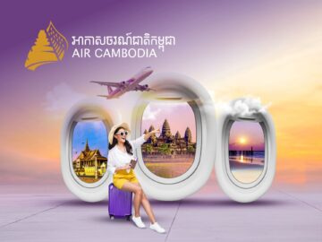 Promotional banner of Air Cambodia featuring discounts