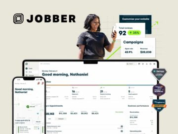 Promotional image featuring Jobber discounts and offers