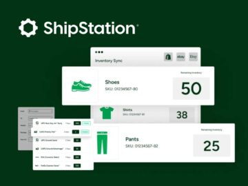 Promotional graphic illustrating discounts for Shipstation services