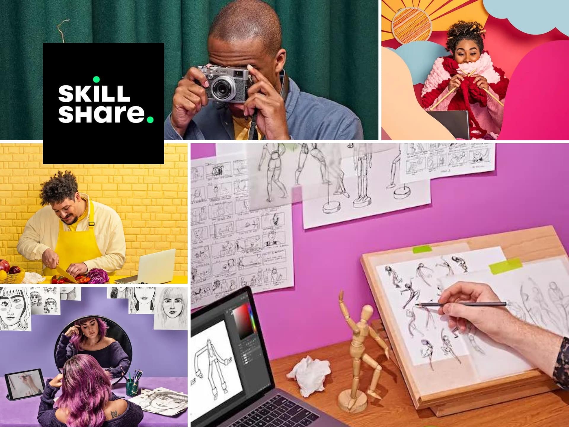 Skillshare logo with promotional discount offer