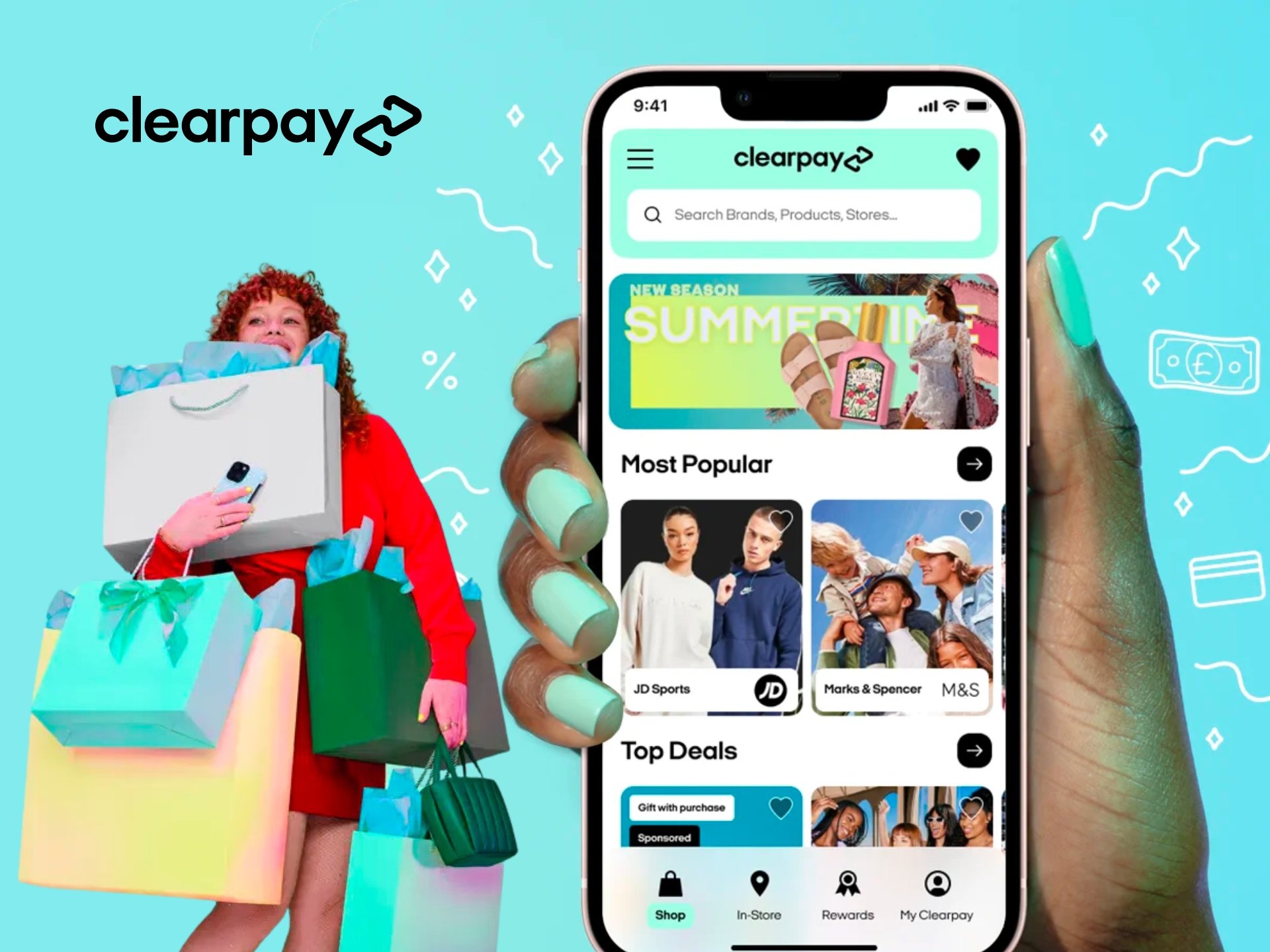 ClearPay logo on a clean, modern background. Payment solution, financial services, online payments, easy payments, digital finance.