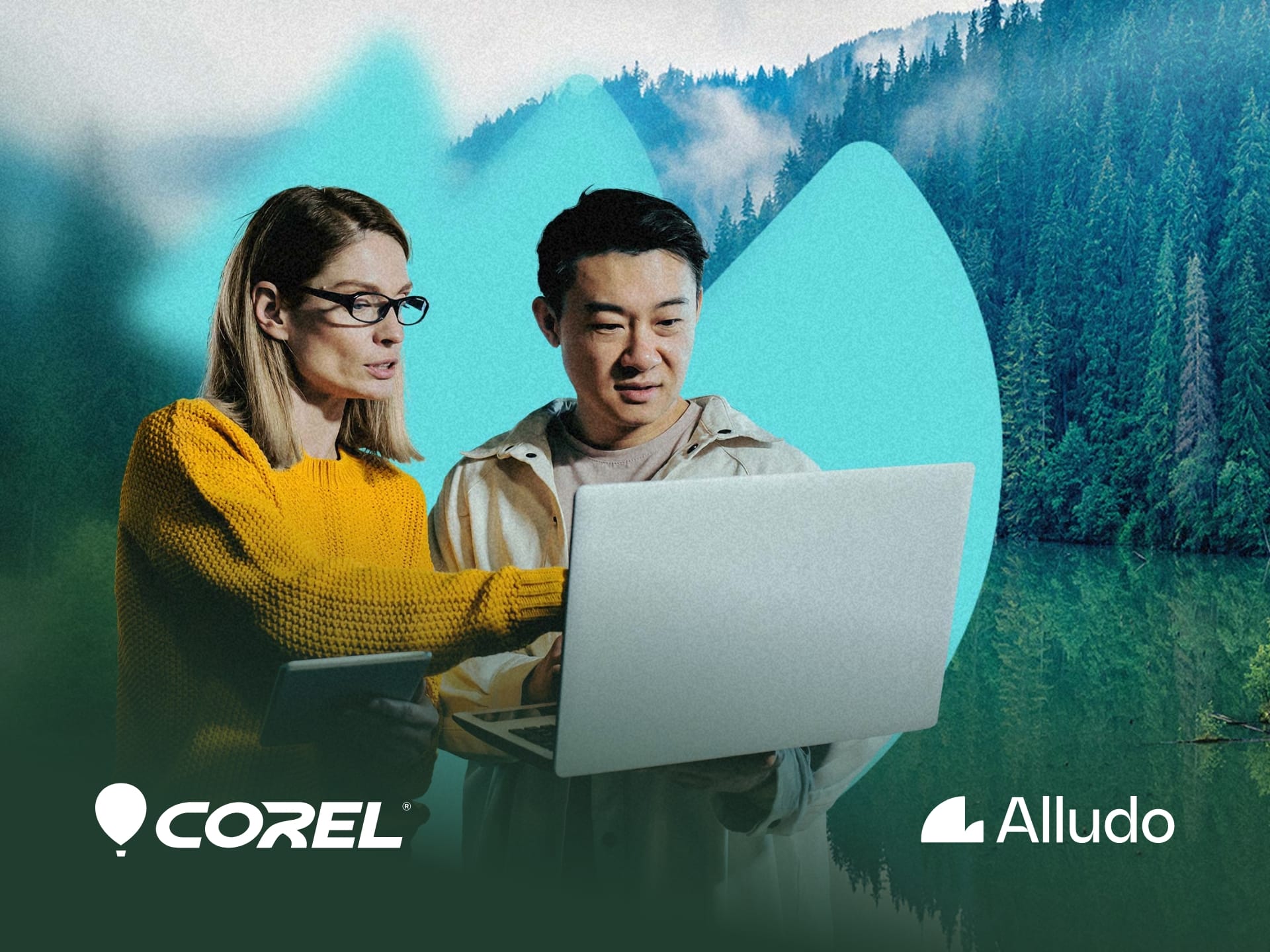 Promotional cover of Corel Alludo showcasing discounts