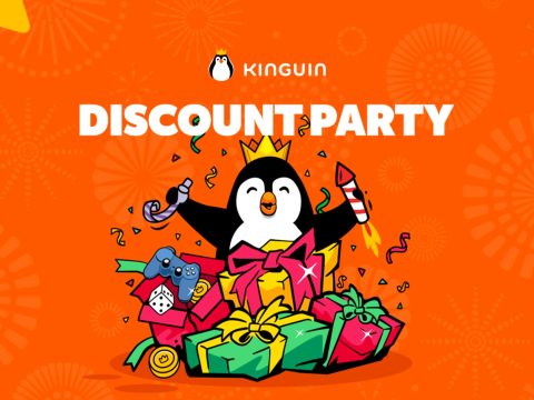 Kinguin cover art featuring a stylized penguin character, vibrant colors, and playful design.