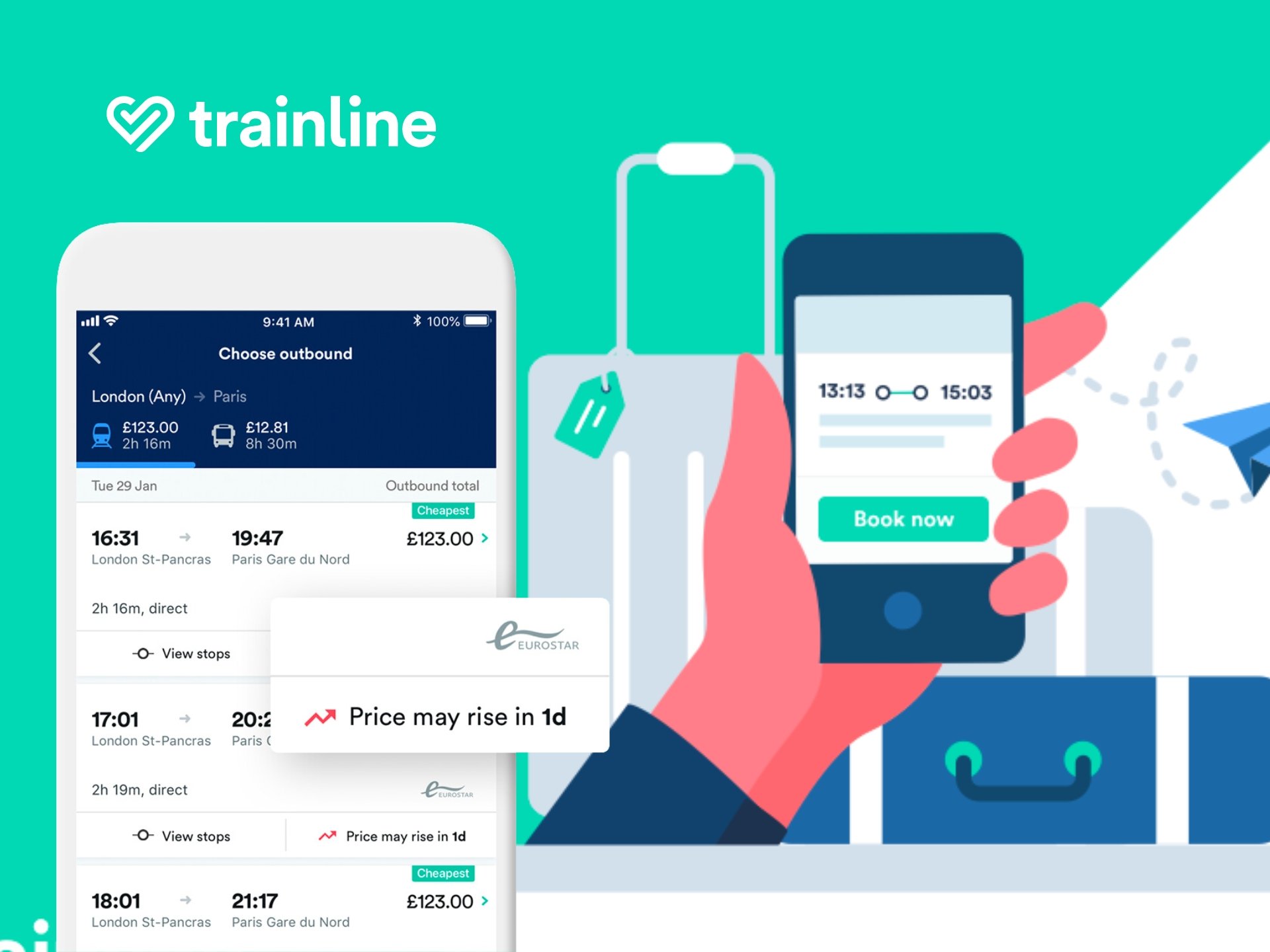 Trainline cover image showcasing train travel, booking deals, and travel destinations. Explore affordable train tickets and plan your next journey.