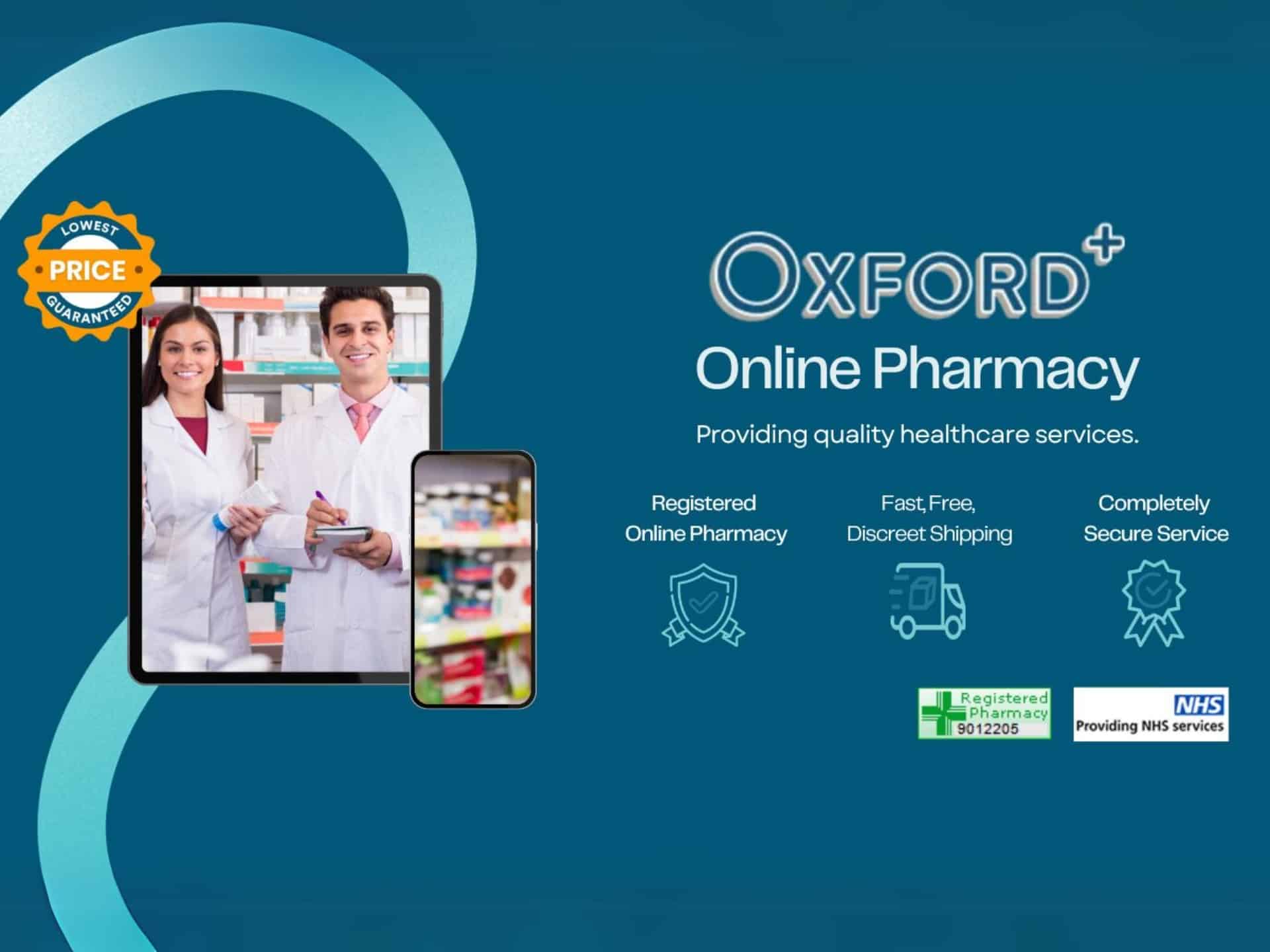 Promotional banner for Oxford Online Pharmacy