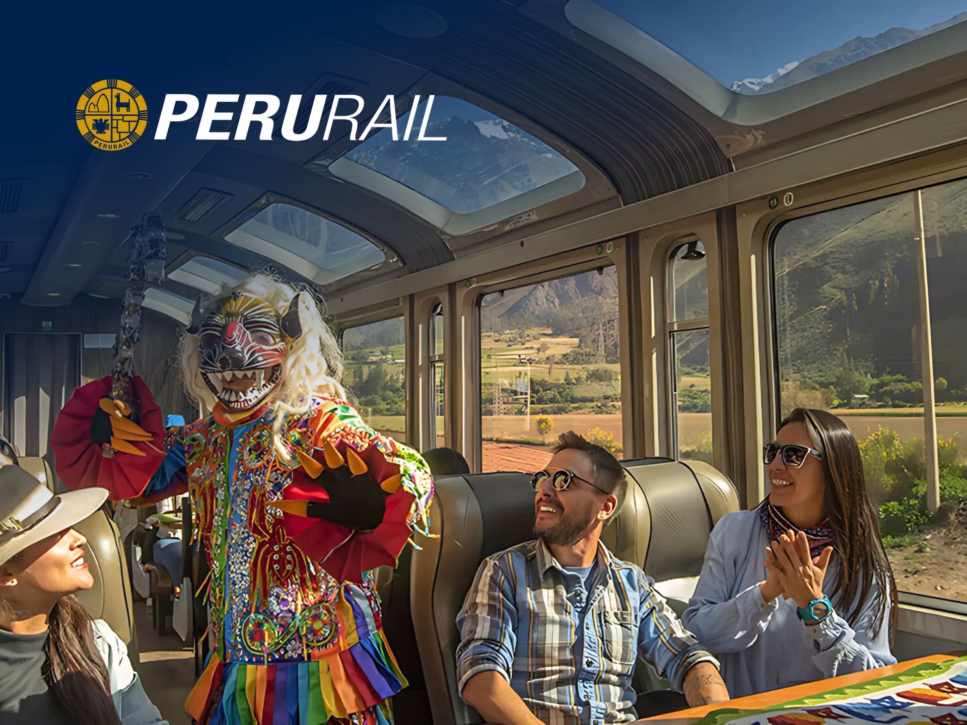 Perurail Train On Scenic Track Promoting Discounts
