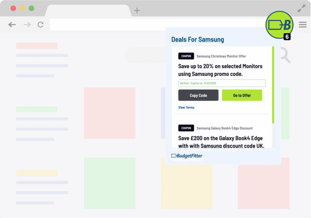 Screenshot Of Budgetfitter'S Browser Extension Interface