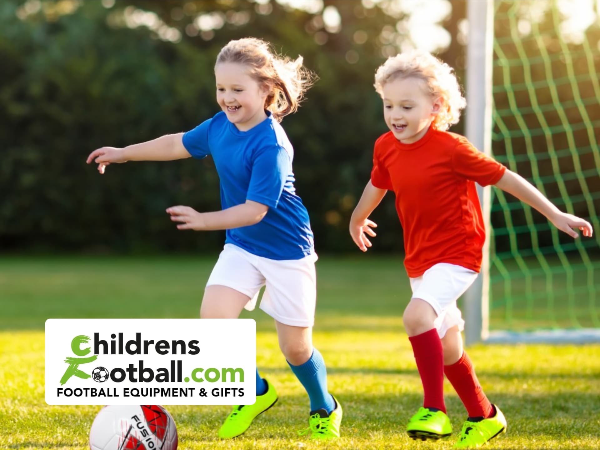 ChildrensFootball.com Discount Code Children playing football on a sunny field. Kids football drills and training for youth at ChildrensFootball.com.
