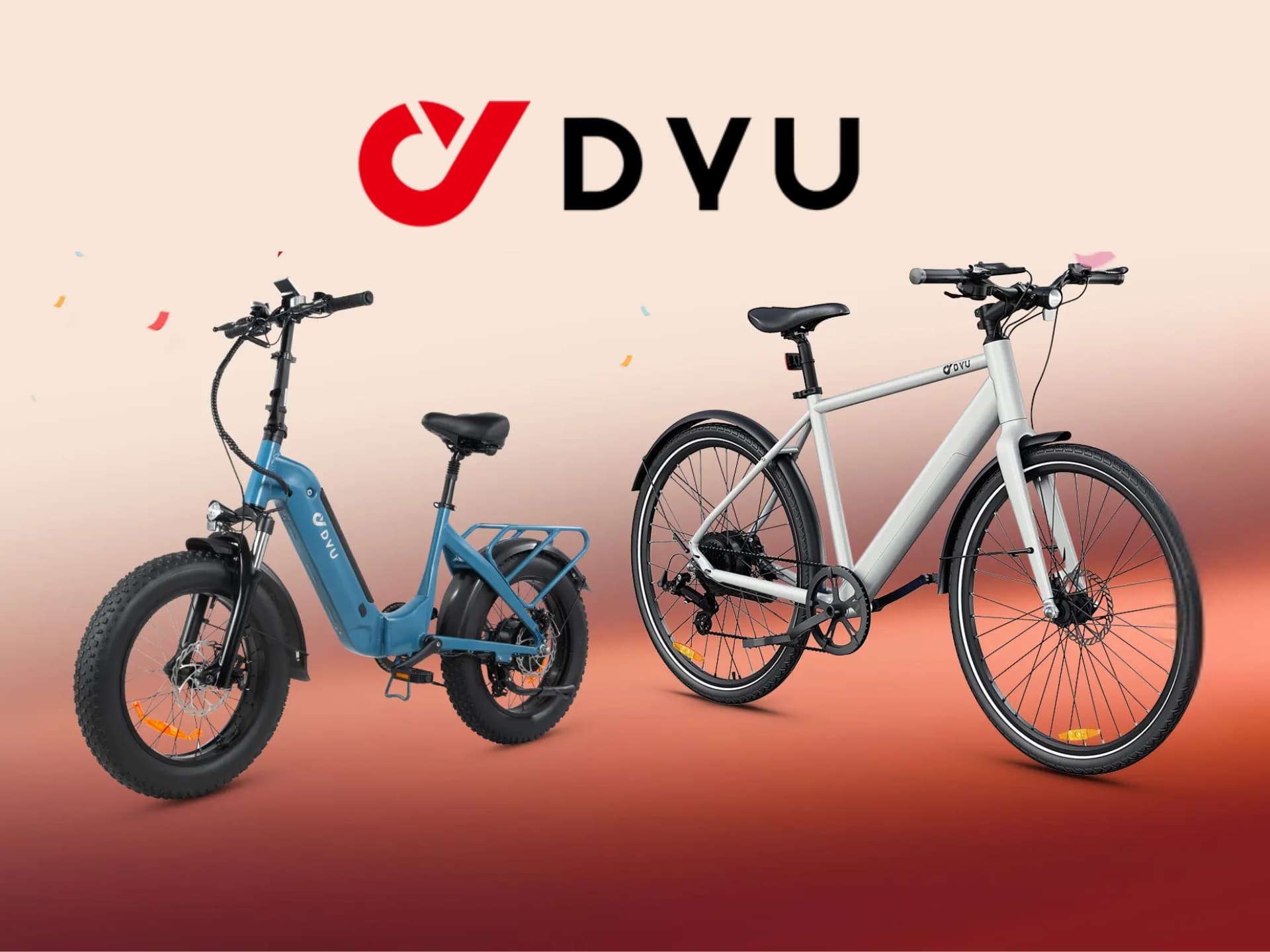 Image Of A Dyu Ebike With Promotional Discount Text Overlay